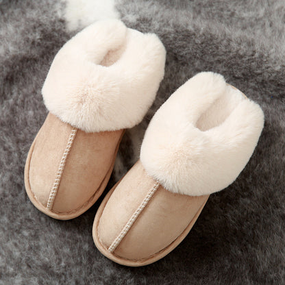 Warm and Fashionable Suede Cotton Slippers