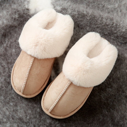 Warm and Fashionable Suede Cotton Slippers