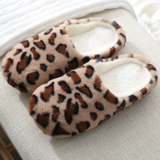 Ultra-Soft Leopard Print Indoor Slippers